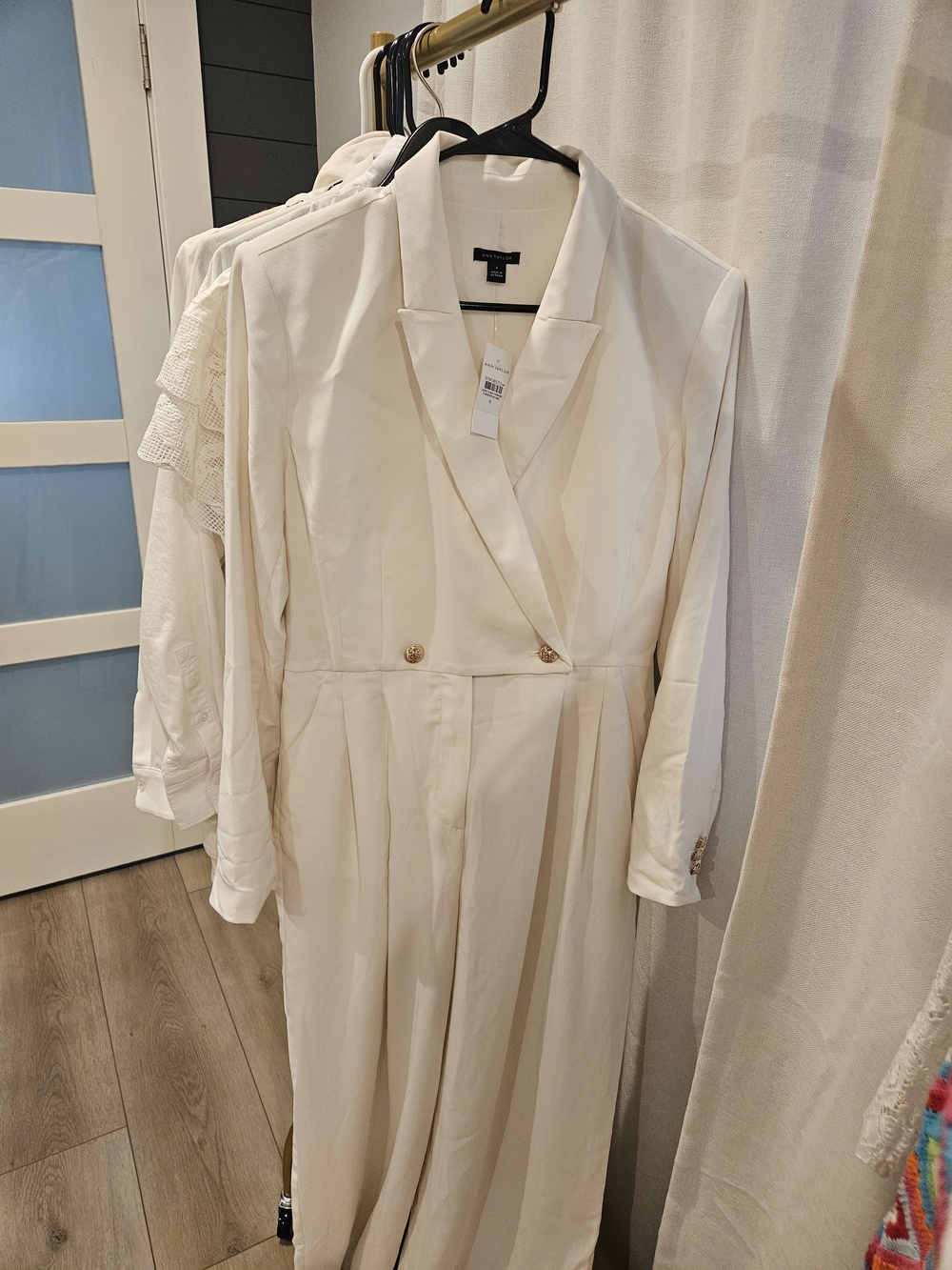 Ann Taylor Ivory Blazer Jumpsuit